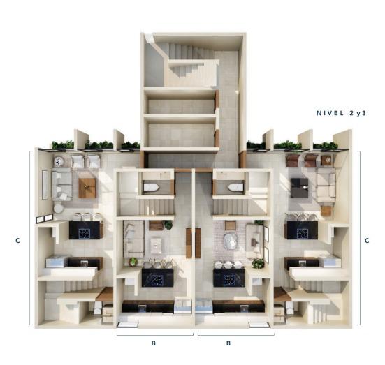 Planta arquitectónica del Modelo B/C
